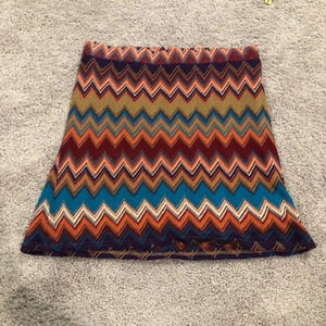 JW‎ Brown chevron knit Skirt size Large